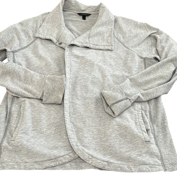 Soma Size Large Gray Heather Knit Jacket Snap Closure Long Sleeves Pockets - Picture 5 of 9